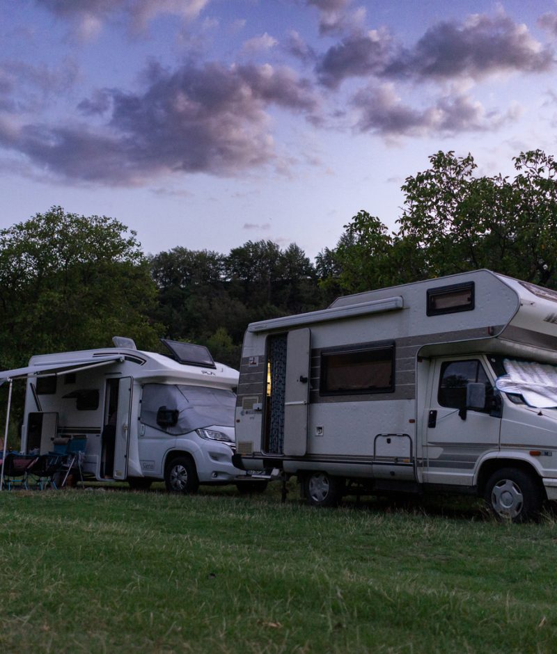 Vacation with motorhome in nature